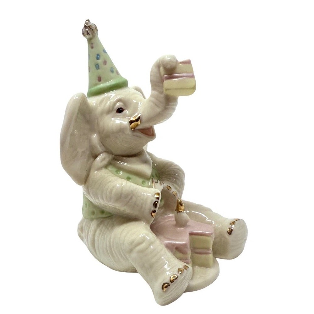 Lenox Celebrate With Cake Elephant Figurine, Birthday Party Theme Bday Gift Idea